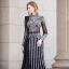 Luxe Noire Transparentes Robe De Soirée 2020 Gaine / Ajustement Col Haut Manches Longues Faux Diamant Perlage Longue Volants Robe De Ceremonie
