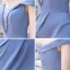 Sexy Océan Bleu Robe De Soirée 2020 Trompette / Sirène Col v profond De l'épaule Manches Courtes Fendue devant Train De Balayage Volants Dos Nu Robe De Ceremonie