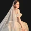 Luxury / Gorgeous Champagne Bridal Wedding Dresses 2020 Ball Gown Off-The-Shoulder Short Sleeve Backless Sequins Beading Glitter Tulle Royal Train Ruffle