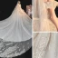 Luxury / Gorgeous Champagne Bridal Wedding Dresses 2020 Ball Gown Off-The-Shoulder Short Sleeve Backless Sequins Beading Glitter Tulle Royal Train Ruffle