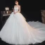 Elegant Elfenben Bryllups Brudekjoler 2020 Ballkjole Kjæreste Uten Ermer Ryggløse Appliques Paljetter Beading Glitter Tyll Cathedral Train Buste