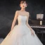 Elegant Elfenben Bryllups Brudekjoler 2020 Ballkjole Kjæreste Uten Ermer Ryggløse Appliques Paljetter Beading Glitter Tyll Cathedral Train Buste