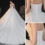 Elegant Elfenben Bryllups Brudekjoler 2020 Ballkjole Kjæreste Uten Ermer Ryggløse Appliques Paljetter Beading Glitter Tyll Cathedral Train Buste