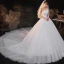 Modest / Simple Ivory Bridal Wedding Dresses 2020 Empire Strapless Sleeveless Backless Cathedral Train Ruffle