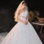 Modest / Simple Ivory Bridal Wedding Dresses 2020 Empire Strapless Sleeveless Backless Cathedral Train Ruffle