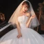 Modest / Simple Ivory Bridal Wedding Dresses 2020 Empire Strapless Sleeveless Backless Cathedral Train Ruffle