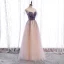 Chic / Belle Violet Dégradé De Couleur Champagne Transparentes Robe De Bal 2020 Princesse Encolure Dégagée Manches Courtes Perlage Paillettes Glitter Tulle Longue Volants Dos Nu Robe De Ceremonie