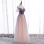 Chic / Beautiful Purple Gradient-Color Champagne Prom Dresses 2020 A-Line / Princess Spaghetti Straps Short Sleeve Beading Glitter Tulle Floor-Length / Long Ruffle Backless Formal Dresses
