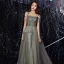 Élégant Glitter Argenté Robe De Bal 2020 Princesse Bretelles Spaghetti Manches Courtes Perlage Longue Volants Dos Nu Robe De Ceremonie