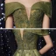 Schöne Lindgrün Abendkleider 2020 A Linie Off Shoulder Kurze Ärmel Pailletten Perlenstickerei Glanz Tülle Sweep / Pinsel Zug Rüschen Rückenfreies Festliche Kleider