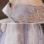 Charmant Violet Robe De Bal 2020 Princesse De l'épaule Manches Courtes Appliques Paillettes Train De Balayage Volants Dos Nu Robe De Ceremonie