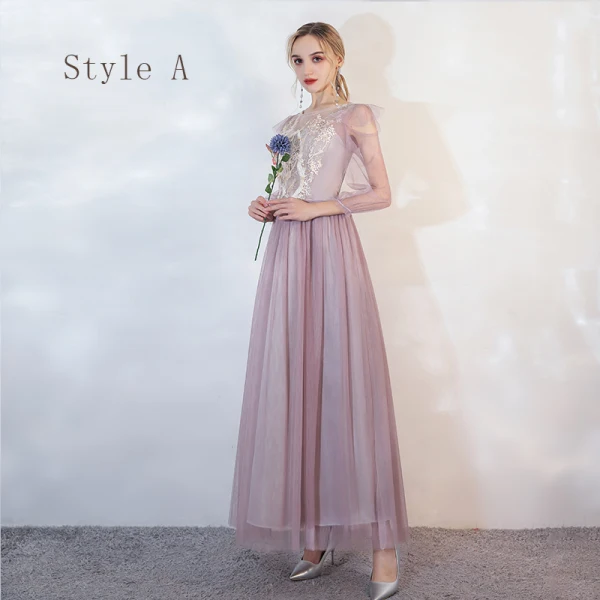 Affordable Lilac Bridesmaid Dresses 2020 A-Line / Princess Backless Appliques Lace Floor-Length / Long Ruffle