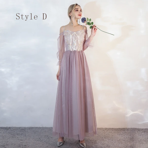 Affordable Lilac Bridesmaid Dresses 2020 A-Line / Princess Backless Appliques Lace Floor-Length / Long Ruffle