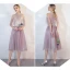 Affordable Lilac Bridesmaid Dresses 2020 A-Line / Princess Backless Appliques Lace Floor-Length / Long Ruffle