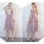 Affordable Lilac Bridesmaid Dresses 2020 A-Line / Princess Backless Appliques Lace Floor-Length / Long Ruffle