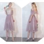 Affordable Lilac Bridesmaid Dresses 2020 A-Line / Princess Backless Appliques Lace Floor-Length / Long Ruffle