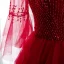 Vintage / Retro Red Dancing Prom Dresses 2020 A-Line / Princess See-through High Neck Bell sleeves Sequins Beading Floor-Length / Long Cascading Ruffles Backless Formal Dresses