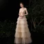 Meilleur Champagne Robe De Soirée 2020 Princesse Bretelles Spaghetti Sans Manches Paillettes Perlage Longue Volants en Cascade Dos Nu Robe De Ceremonie
