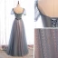 Victorian Style Navy Blue Dancing Prom Dresses 2020 A-Line / Princess Square Neckline Puffy Short Sleeve Sequins Beading Floor-Length / Long Ruffle Backless Formal Dresses