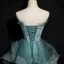 Best Sage Green Dancing Prom Dresses 2020 A-Line / Princess Strapless Sleeveless Beading Floor-Length / Long Ruffle Backless Formal Dresses