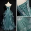 Best Sage Green Dancing Prom Dresses 2020 A-Line / Princess Strapless Sleeveless Beading Floor-Length / Long Ruffle Backless Formal Dresses