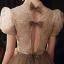 Vintage / Retro Brown See-through Dancing Prom Dresses 2020 A-Line / Princess High Neck Puffy Short Sleeve Sequins Beading Glitter Tulle Floor-Length / Long Ruffle