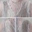 Vintage / Retro Grey See-through Birthday Flower Girl Dresses 2020 A-Line / Princess High Neck Puffy 1/2 Sleeves Appliques Lace Beading Court Train Ruffle