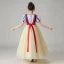 Snow white Yellow Birthday Flower Girl Dresses 2020 Ball Gown Square Neckline Puffy Short Sleeve Sequins Tulle Floor-Length / Long Ruffle