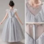 Chic / Beautiful Grey Birthday Flower Girl Dresses 2020 Ball Gown See-through Scoop Neck Sleeveless Beading Sequins Floor-Length / Long Ruffle