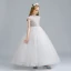 Vintage / Retro White Flower Girl Dresses 2020 Ball Gown High Neck Sleeveless Appliques Lace Floor-Length / Long Ruffle