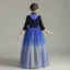 Starry Sky Royal Blue Birthday Flower Girl Dresses 2020 Ball Gown High Neck 3/4 Sleeve Star Sequins Floor-Length / Long Ruffle