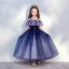 Chic / Beautiful Brown Birthday Flower Girl Dresses 2020 Ball Gown Off-The-Shoulder Short Sleeve Backless Glitter Tulle Ankle Length Ruffle