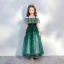 Chic / Beautiful Brown Birthday Flower Girl Dresses 2020 Ball Gown Off-The-Shoulder Short Sleeve Backless Glitter Tulle Ankle Length Ruffle
