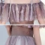 Chic / Beautiful Brown Birthday Flower Girl Dresses 2020 Ball Gown Off-The-Shoulder Short Sleeve Backless Glitter Tulle Ankle Length Ruffle