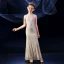 Sparkly Gold Sequins Birthday Flower Girl Dresses 2020 Trumpet / Mermaid Scoop Neck Sleeveless Beading Floor-Length / Long