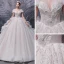 Luxury / Gorgeous Champagne Bridal Wedding Dresses 2020 Ball Gown Off-The-Shoulder Short Sleeve Backless Glitter Tulle Beading Pearl Sequins Cathedral Train Ruffle