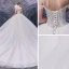 Luxury / Gorgeous Ivory Bridal Wedding Dresses 2020 Ball Gown Off-The-Shoulder Short Sleeve Backless Appliques Lace Beading Pearl Cathedral Train Ruffle