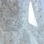 Luxury / Gorgeous White Bridal Wedding Dresses 2020 Ball Gown See-through Scoop Neck Long Sleeve Beading Sequins Court Train Ruffle