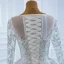 Luxury / Gorgeous White Bridal Wedding Dresses 2020 Ball Gown See-through Scoop Neck Long Sleeve Beading Sequins Court Train Ruffle
