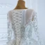 Luxury / Gorgeous White Bridal Wedding Dresses 2020 Ball Gown See-through Scoop Neck Long Sleeve Beading Sequins Court Train Ruffle