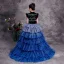 Fashion Black Birthday Flower Girl Dresses 2020 Ball Gown High Neck Sleeveless Rhinestone Sequins Glitter Tulle Detachable Sweep Train Cascading Ruffles