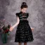 Fashion Black Birthday Flower Girl Dresses 2020 Ball Gown High Neck Sleeveless Rhinestone Sequins Glitter Tulle Detachable Sweep Train Cascading Ruffles