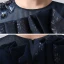 Chic / Beautiful Navy Blue Birthday Flower Girl Dresses 2020 Ball Gown Scoop Neck Short Sleeve Appliques Lace Sequins Beading Sweep Train Ruffle