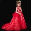 Chinese style Red Birthday Flower Girl Dresses 2020 Ball Gown High Neck Sleeveless Appliques Lace Beading Sequins Sweep Train Ruffle