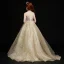 Vintage / Retro Gold Birthday Flower Girl Dresses 2020 Ball Gown See-through High Neck Sleeveless Sequins Rhinestone Sweep Train Ruffle
