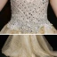 Vintage / Retro Gold Birthday Flower Girl Dresses 2020 Ball Gown See-through High Neck Sleeveless Sequins Rhinestone Sweep Train Ruffle