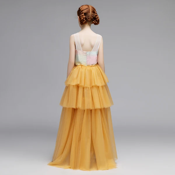 Mode Gold Overall 2020 Eckiger Ausschnitt Ärmellos Rückenfreies Applikationen Spitze Strass Glanz Polyester Abnehmbar Sweep / Pinsel Zug Fallende Rüsche
