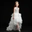 High-end White Birthday Flower Girl Dresses 2020 Ball Gown See-through High Neck Sleeveless Rhinestone Asymmetrical Cascading Ruffles