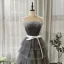 Chic / Beautiful Grey Prom Dresses 2020 A-Line / Princess Strapless Sleeveless Sash Glitter Tulle Floor-Length / Long Backless Cascading Ruffles Formal Dresses