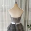 Chic / Beautiful Grey Prom Dresses 2020 A-Line / Princess Strapless Sleeveless Sash Glitter Tulle Floor-Length / Long Backless Cascading Ruffles Formal Dresses